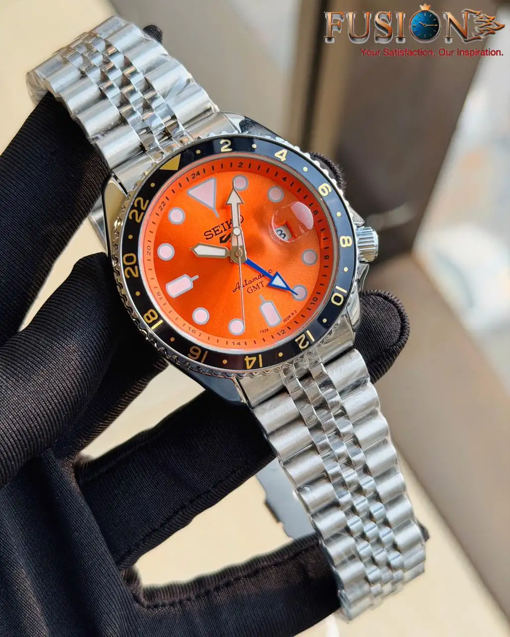SEIKO 5 Sports GMT Automatic Watch Mikan Orange|| Semi AAA Grade Inspired Watch
