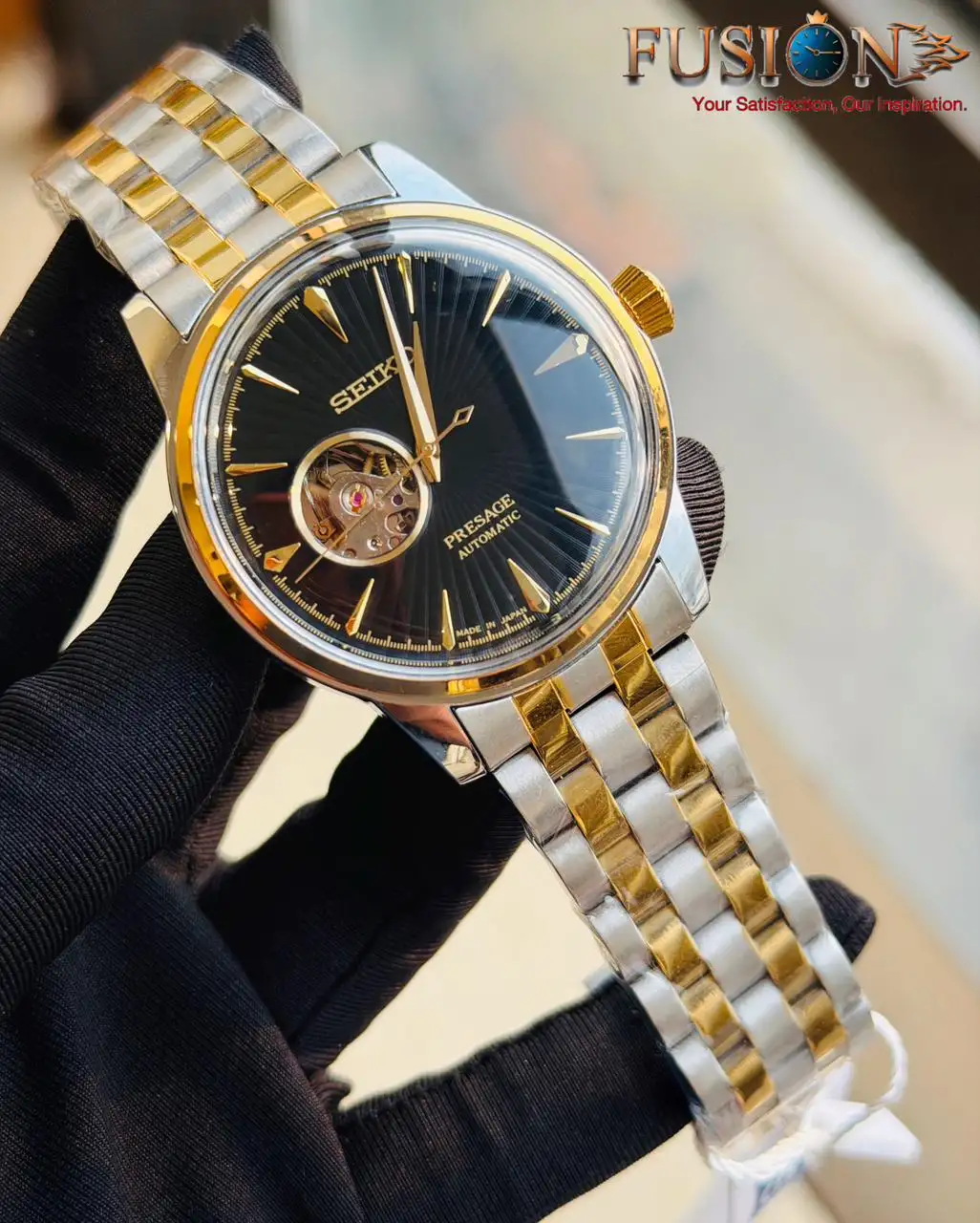 SEIKO Presage Open Heart Automatic Watch Dual Tone Black|| Semi AAA Grade Inspired Watch